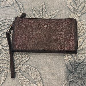 Coach Iridescent Black and Purple Wristlet